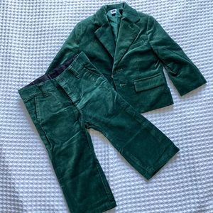 Janie and Jack Velvet Suit Blazer and Pants 12m